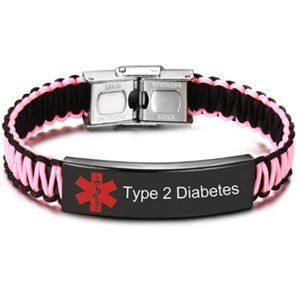 Type 2 Diabetes Medical Alert ID Bracelet